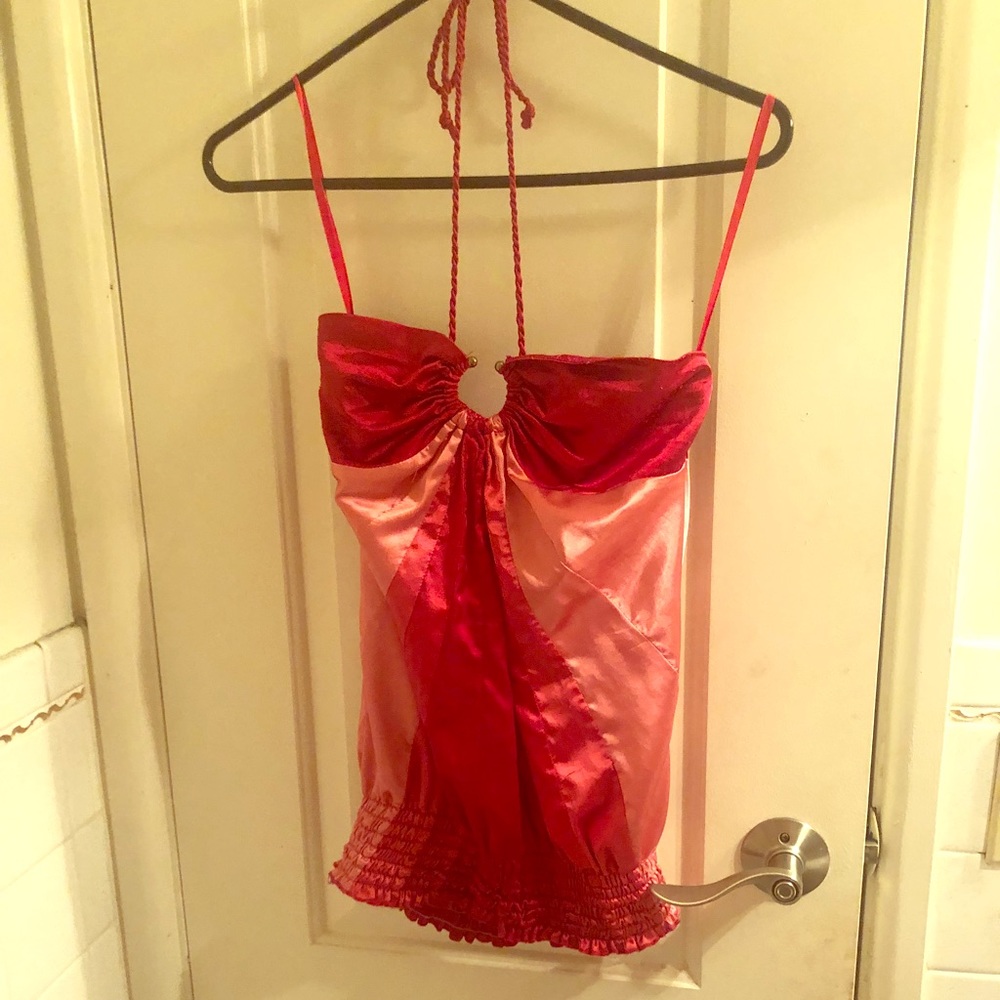 Sexy red rainbow halter top